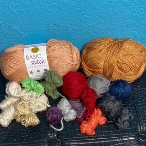 308g / 10.1 ounces 1 NWT Basic Stitch Anti-Pilling 100g Clay + Shiny Yarn Bundle